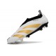 Chaussure de Foot adidas Predator Elite Laceless FG Blanc Or