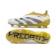 Chaussure de Foot adidas Predator Elite Laceless FG Blanc Or Gris