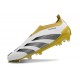 Chaussure de Foot adidas Predator Elite Laceless FG Blanc Or Gris