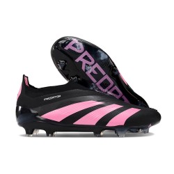 Chaussure de Foot adidas Predator Elite Laceless FG Noir Rose