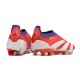 Chaussure de Foot adidas Predator Elite Laceless FG Rouge Blanc