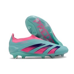 Chaussure de Foot adidas Predator Elite Laceless FG Bleu Rose