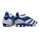 Chaussure de Foot adidas Predator Elite Laceless FG Bleu Blanc