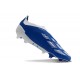 Chaussure de Foot adidas Predator Elite Laceless FG Bleu Blanc