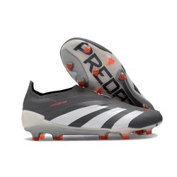 Chaussure de Foot adidas Predator Elite Laceless FG Noir Blanc