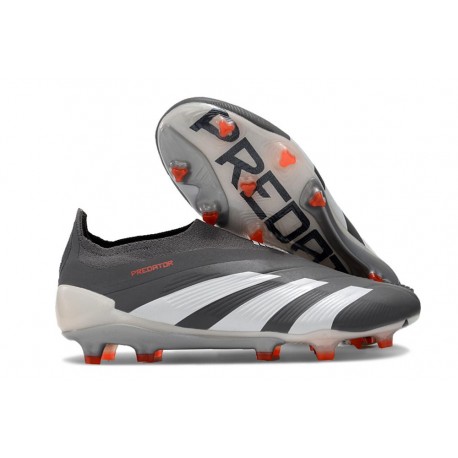 Chaussure de Foot adidas Predator Elite Laceless FG Noir Blanc
