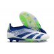 Chaussure de Foot adidas Predator Elite Laceless FG Bleu Blanc Vert