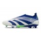 Chaussure de Foot adidas Predator Elite Laceless FG Bleu Blanc Vert