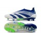 Chaussure de Foot adidas Predator Elite Laceless FG Bleu Blanc Vert