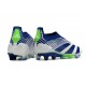 Chaussure de Foot adidas Predator Elite Laceless FG Bleu Blanc Vert