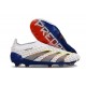 Chaussure de Foot adidas Predator Elite Laceless FG Blanc Gris Rouge Bleu
