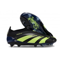 Chaussure de Foot adidas Predator Elite Laceless FG Noir Vert