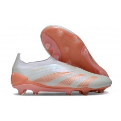 Chaussure de Foot adidas Predator Elite Laceless FG Bleu Très Pâle Orange