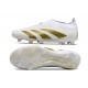 Chaussure de Foot adidas Predator Elite Laceless FG Blanc Or