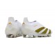 Chaussure de Foot adidas Predator Elite Laceless FG Blanc Or