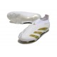 Chaussure de Foot adidas Predator Elite Laceless FG Blanc Or
