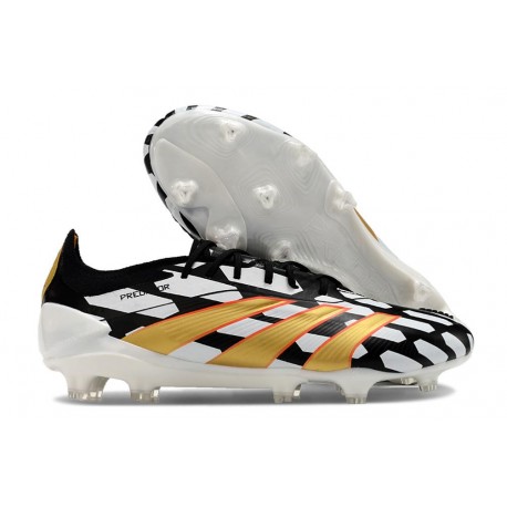 adidas Predator Elite FG Nouvelles Noir Blanc Or