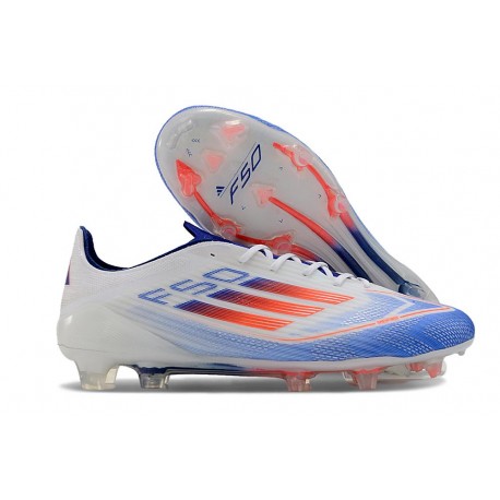Chaussure de Football adidas F50 Elite FG Bleu Blanc Rose