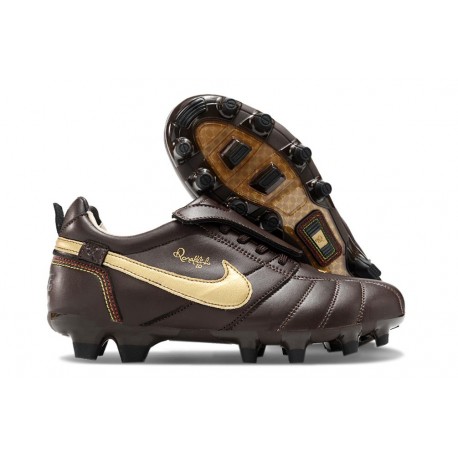 Chaussure Nike Tiempo Legend 10 Elite FG Marron Or