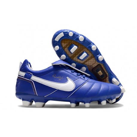 Chaussure Nike Tiempo Legend 10 Elite FG Ronaldo Bleu Blanc