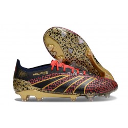 adidas Predator Elite FG Nouvelles Noir Rouge Lucide Or