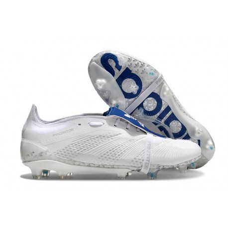 Adidas Predator Elite Foldover Tongue FG Blanc Argent Métallique Royal Vif