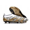 Chaussure de Foot adidas Predator Elite Laceless FG Blanc Or Gris