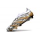 Chaussure de Foot adidas Predator Elite Laceless FG Blanc Or Gris