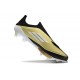 Chaussure Adidas F50+ Laceless FG Doré Noir Blanc 