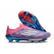 Chaussure Adidas F50+ Laceless FG Bleu Solaire Blanc Ftwr Rose