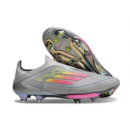 Chaussure Adidas F50+ Laceless FG Gris Jaune Solaire