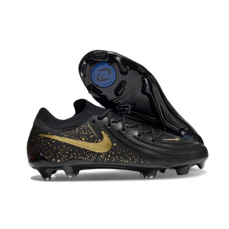 Chaussure Nike Phantom Luna 2 Elite L FG Noir Or Monnaie Métallique