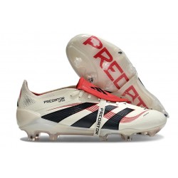 Chaussure Adidas Predator Elite FT FG Blanc Cassé Noir Rubis Pur