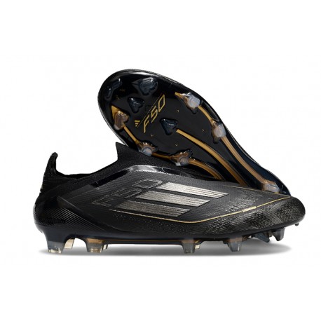 Nouvelles adidas F50 Elite Laceless FG Dark Spark - Noir Argenté Doré
