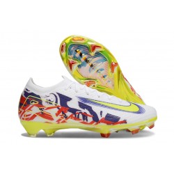 Nike Air Zoom Mercurial Vapor 16 Elite FG Blanc Violet Jaune Rouge