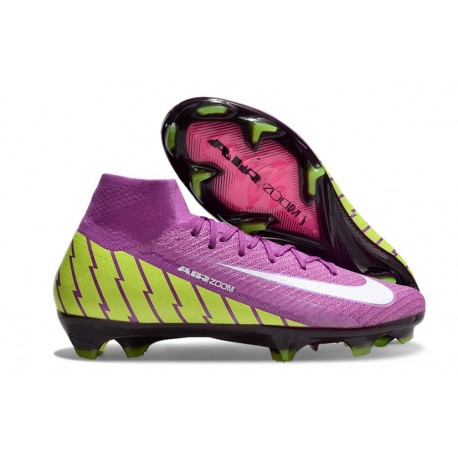 Nike Air Zoom Mercurial Superfly 10 Elite FG Violet Jaune Blanc
