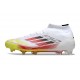 Chaussures adidas F50 Elite Mid FG Advancement - Blanc Rouge Jaune