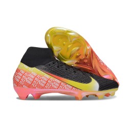 Nike Zoom Mercurial Superfly 10 Elite FG Noir Jaune Orange