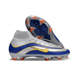 Nike Ar Zoom Mercurial Superfly 10 Elite FG Argent Bleu Jaune