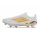 Chaussure Adidas F50+ Laceless FG Blanc Or