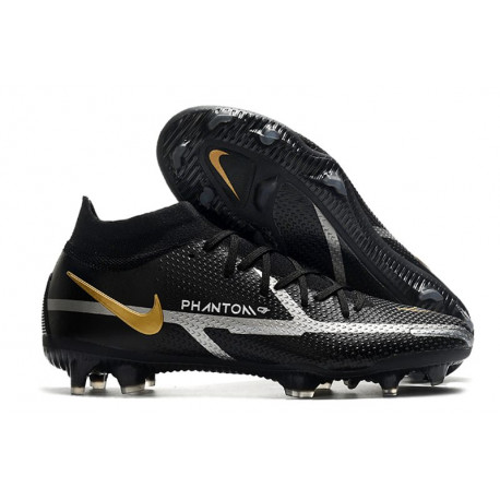 Nike Phantom Gt2 Élite Df Fg Noir Gris Foncé Métallique Or Métallique