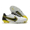 Nike Tiempo Legend 9 Élite FG Blanc Gris Foncé Noir Jaune Strike